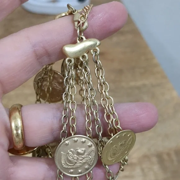 Greek Coins Multilayer Chains Bracelet - Picture 9 of 13